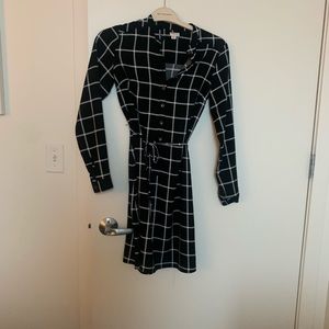 Merona black and white plaid dress